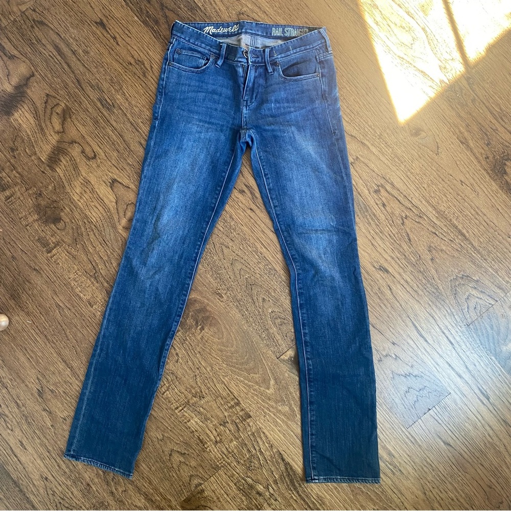 Madewell Rail Straight Blue Denim Jeans